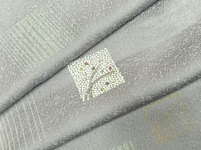 平和屋着物●上質な小紋 色紙文 金彩 正絹 逸品 未使用 AABI1218fy