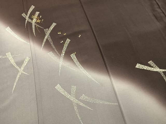 平和屋着物●染色作家　津室朱光　小紋　霞文　暈し染め　正絹　逸品　AABI2492cs 平和屋着物○染色作家 津室朱光 小紋 霞文 暈し染め 正絹 逸品