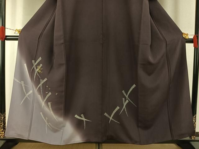 平和屋着物∞極上　羽織　市松文様　暈し染め　逸品　CZAA5626s6 平和屋着物○訪問着 花蝶文 暈し染め 金彩 正絹 逸品 AABI1224fy