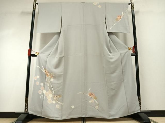 平和屋着物●訪問着 友禅 草花文 金彩 正絹 逸品 AABI1230fy