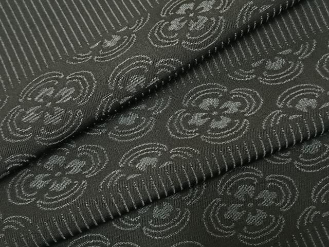 平和屋着物●お召　横段花文　正絹　逸品　AABI1231fy
