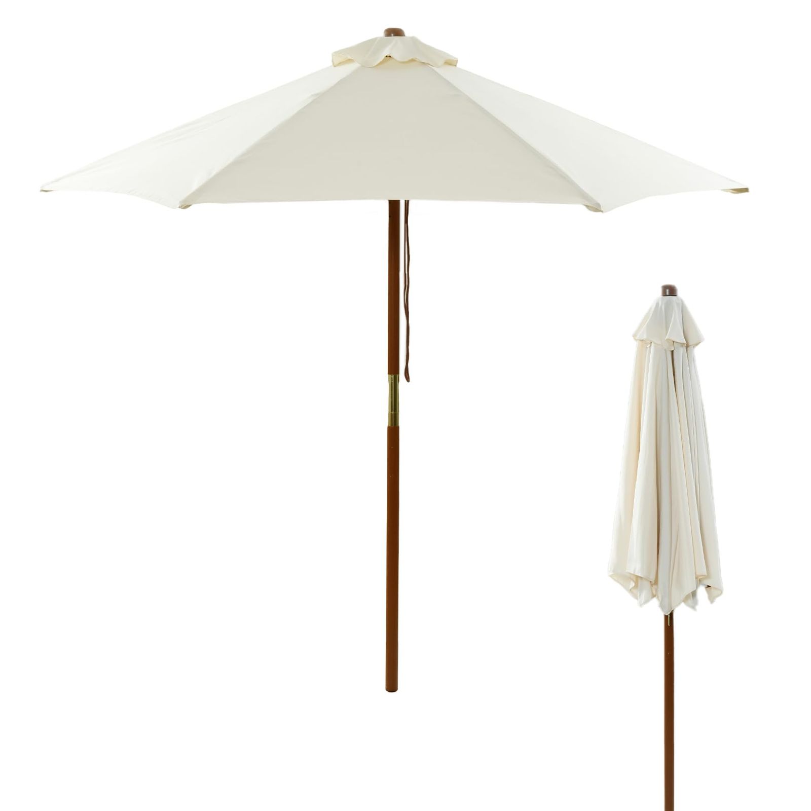ガーデンマスター(Gardenmaster) ガーデン パラソル 木製パラソル (直径210cm) お庭 ベランダ テラス バルコニー 日よけ 大型 風に強い NMP-21(IV) アイボリーpms 0d26147a