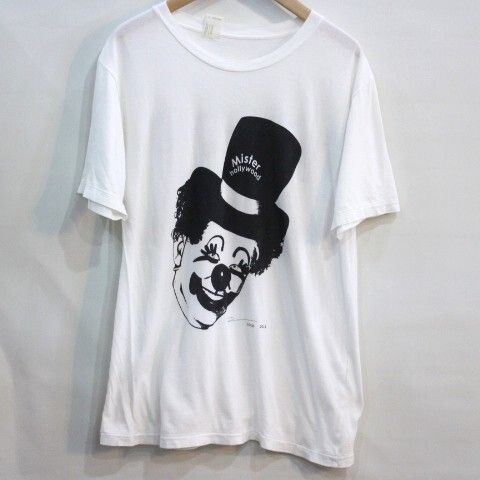 N.HOOLYWOOD / N.ハリウッド クラウン ピエロプリント Tシャツ 10th記念 メンズ サイズ40 M程度 吠えワイト 両面プリント 日本製 used
