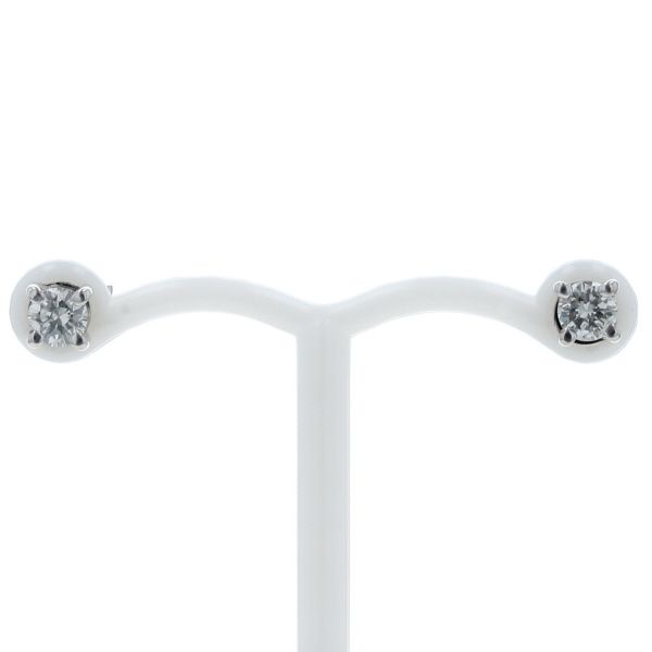 Pt900 プラチナ ピアス ダイヤモンド 0.15ct/0.15ct 一粒石 ソリティア 四つ爪 シンプル【新品仕上済】【zz】【中古】
