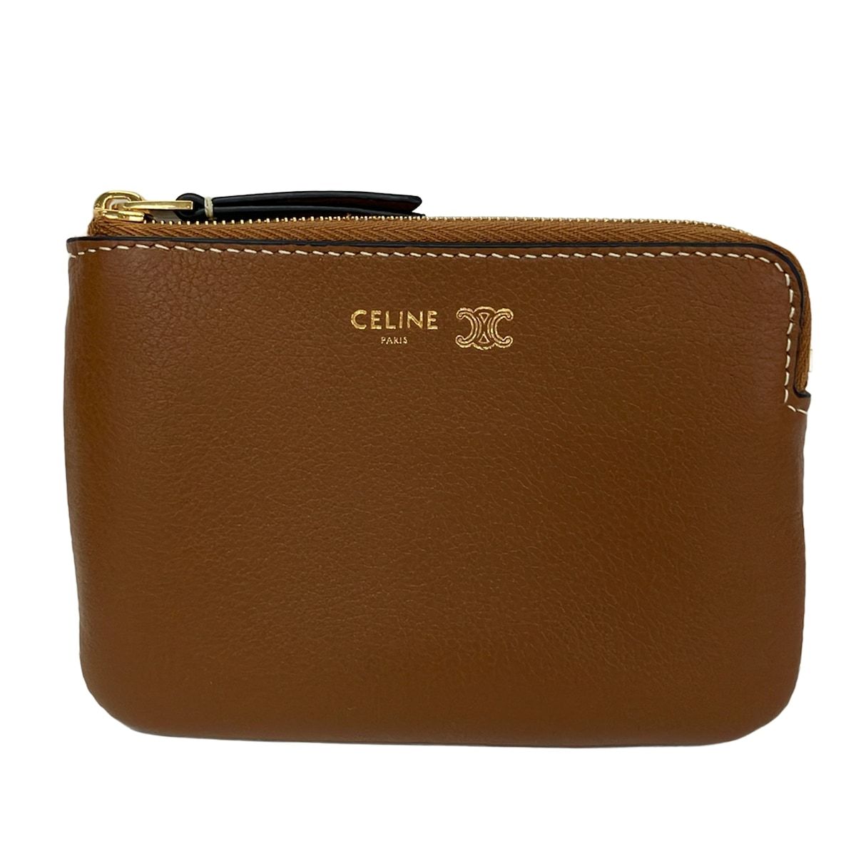 CELINE(セリーヌ) コインケース - ブラウン キーリング付き レザー