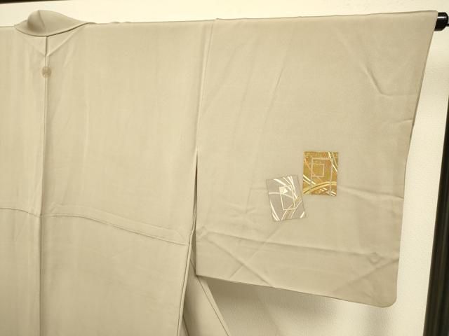 平和屋着物●つけ帯　紬地　横段文　正絹　逸品　DABB7409op 平和屋着物○九寸名古屋帯 ぜんまい紬 型染 花蝶丸文 正絹 逸品