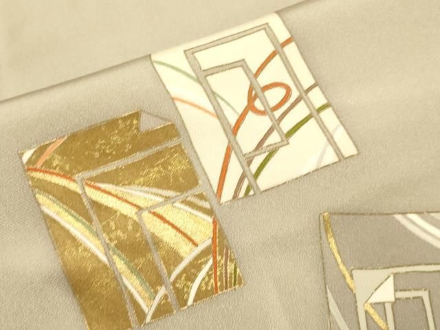 平和屋着物●訪問着　刺繍　色紙吉祥文　金彩　正絹　逸品　CABC8220gh 平和屋着物○訪問着 駒刺繍 色紙吉祥文 金彩 正絹 逸品 DABE9608du