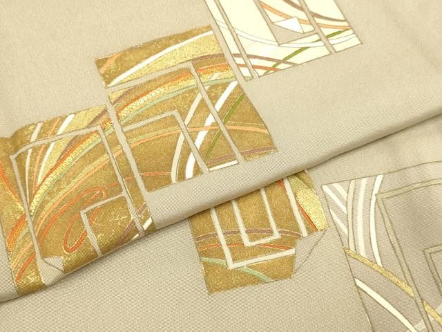 平和屋着物○訪問着 駒刺繍 色紙吉祥文 金彩 正絹 逸品 DABE9608du