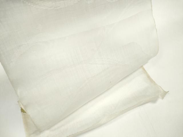 平和屋着物＊夏物　長襦袢　反物　着尺　立波紋紗　白緑色　麻　逸品　未使用　DABD7823zzz