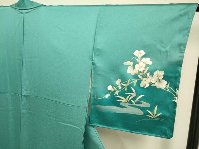 平和屋着物○訪問着 流水枝花文 暈し染め 金彩 正絹 逸品 DABE9611du