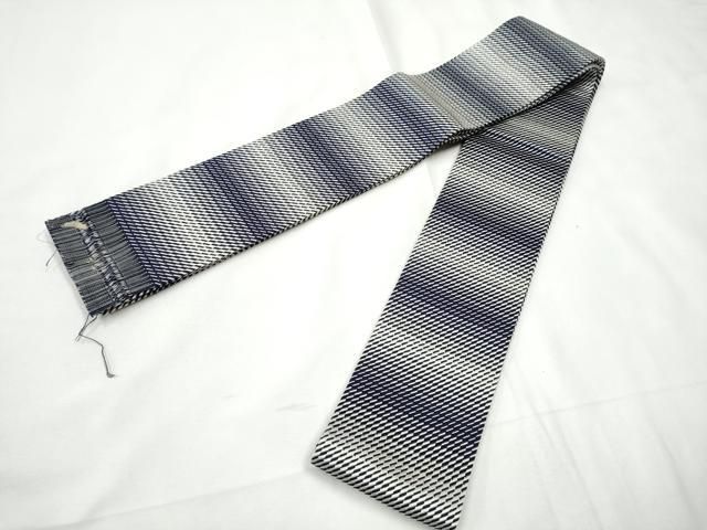 メンズ 平和屋着物○男性 本場筑前博多織 角帯 斜線文 正絹 逸品