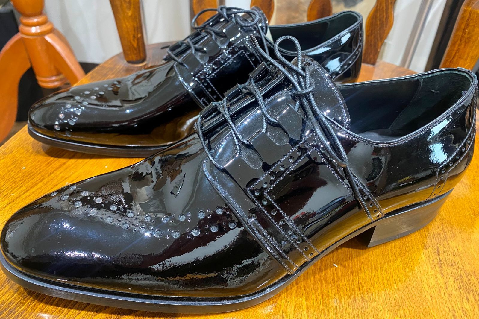 イタリア製靴 PRINCIPE DEL PALO プリンチペデルパーロ　エナメルシューズ　ギリーモデル　パーティー使用最適！