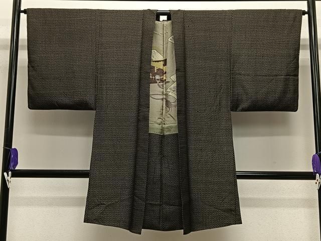 平和屋着物∞男性 長羽織 本場大島紬 80亀甲 総詰め 正絹 逸品 CABE4982ua