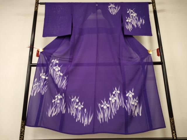 平和屋着物*夏物 訪問着 絽 手描き 草花文 正絹 逸品 AABI0662jd