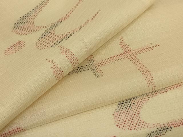 平和屋着物*夏物 小紋 紗 琉球絣文様 正絹 逸品 AABI0665jd