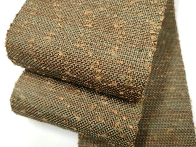 平和屋着物●男性　角帯　紬地　霞文　正絹　逸品　CABF8589hy