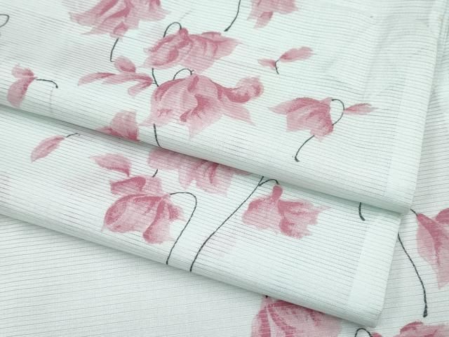 平和屋着物＊夏物　小紋　絽　舞花文　洗える着物　CABF2643tx