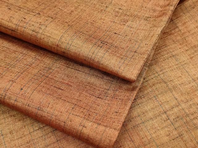 平和屋着物▽上質な紬 単衣 霞文 ロング丈 正絹 逸品 CABF7776th