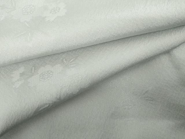 平和屋着物▽色無地　単衣　草花地紋　藍白色　洗える着物　AABI0062cs
