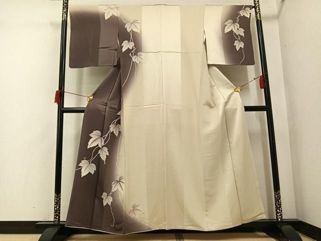平和屋着物●京都の名門ブランド　銀花仙　訪問着　蔦の葉文　暈し染め　正絹　逸品　AABH9720ph
