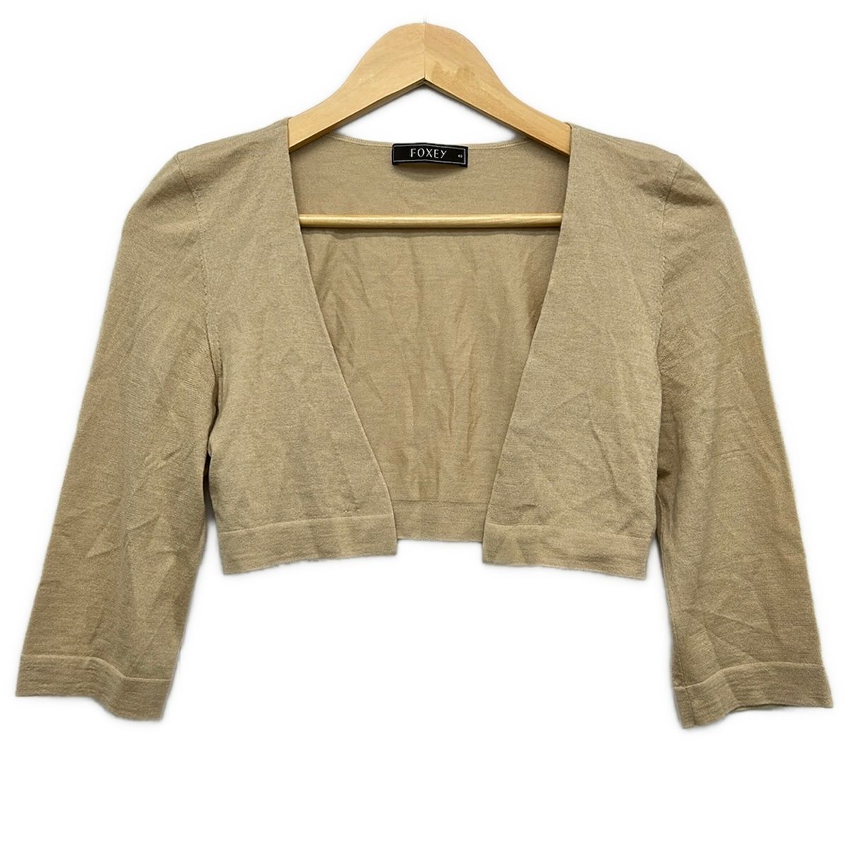 FOXEY(フォクシー) ボレロ サイズ40 M レディース美品 - 30599 ベージュ 七分袖
