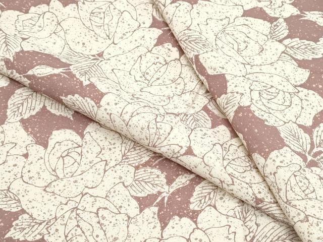 平和屋着物▽上質な小紋　単衣　薔薇　正絹　逸品　CABF7684th