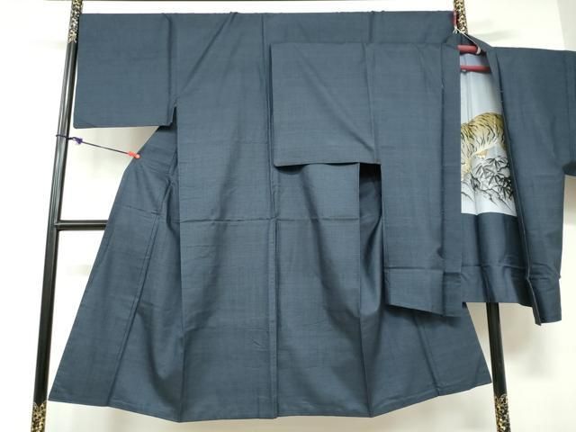 平和屋着物●男性　本場大島紬　アンサンブル　長羽織　100亀甲　総詰め　正絹　逸品　DABD9537ud