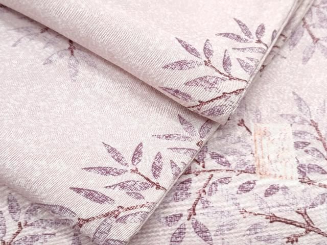 平和屋着物▽上質な小紋　単衣　作家物　草花文　正絹　逸品　CABF7706th