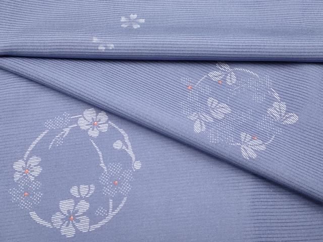 平和屋着物＊夏物　小紋　絽　花丸文　洗える着物　CABF2619tx