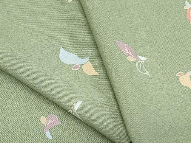 平和屋着物▽上質な小紋　単衣　舞花文　正絹　逸品　CABF7730th