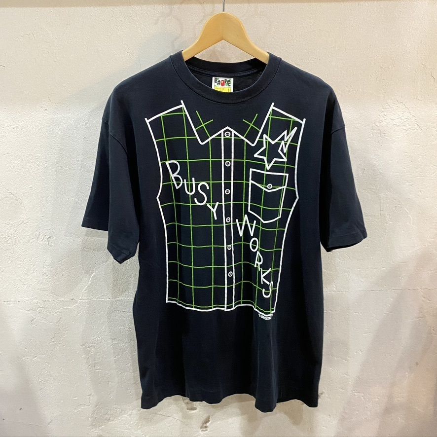 A BATHING APE/ア ベイシング エイプ BAPE ベイプ Tシャツ グラフィックTシャツ MADE IN JAPAN 日本製 サイズL メンズ ネイビー USED