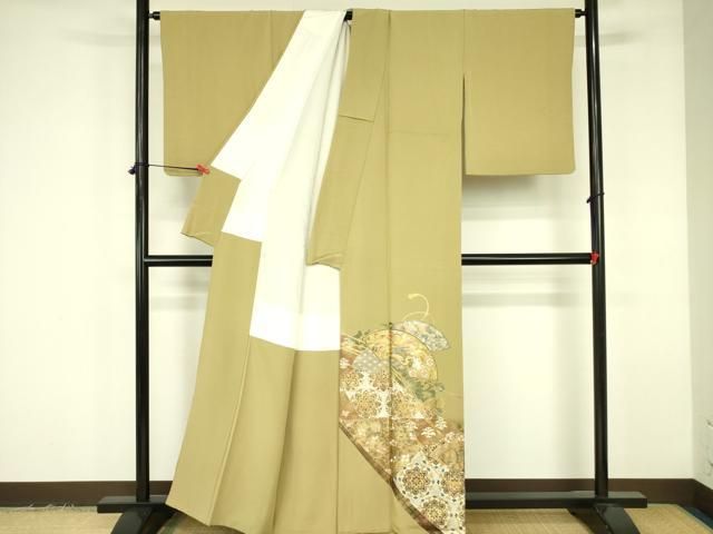 平和屋着物▽豪華色留袖 地紙花鳥文 暈し染め 金銀彩 正絹 逸品