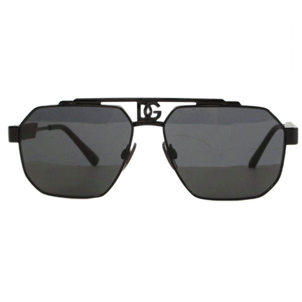 アンドドルチェ&ガッバーナ ドルガバ & DOLCE&GABBANA サングラス スクエア ロゴ 黒 ブラック 59□15
