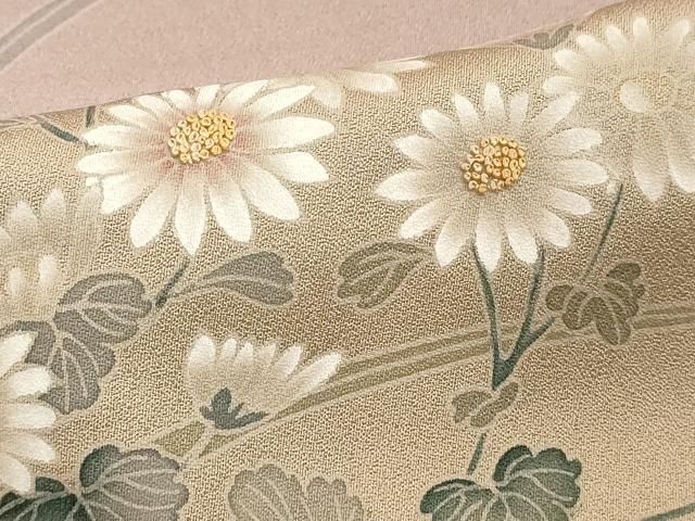 平和屋着物●中国三大刺繍　蘇州刺繍　訪問着　作家物　流水風景草花文　暈し染め　金糸　正絹　逸品　未使用　DABD9390ud 平和屋本店○極上 中国三大刺繍 スワトウ刺繍 汕頭刺繍 訪問着 鴛鴦花