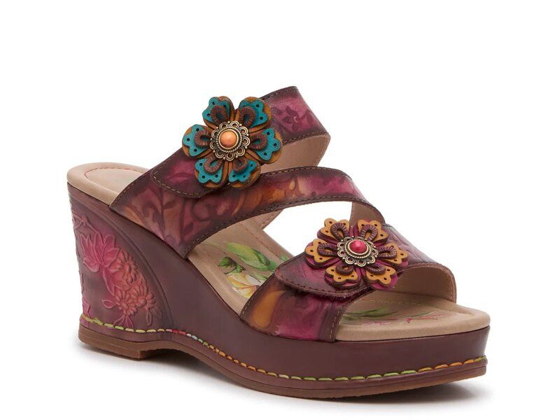 ラリティステ レディース シューズ サンダル LArtiste Bleekerl Wedge Sandal Dark Magenta マゼンタ