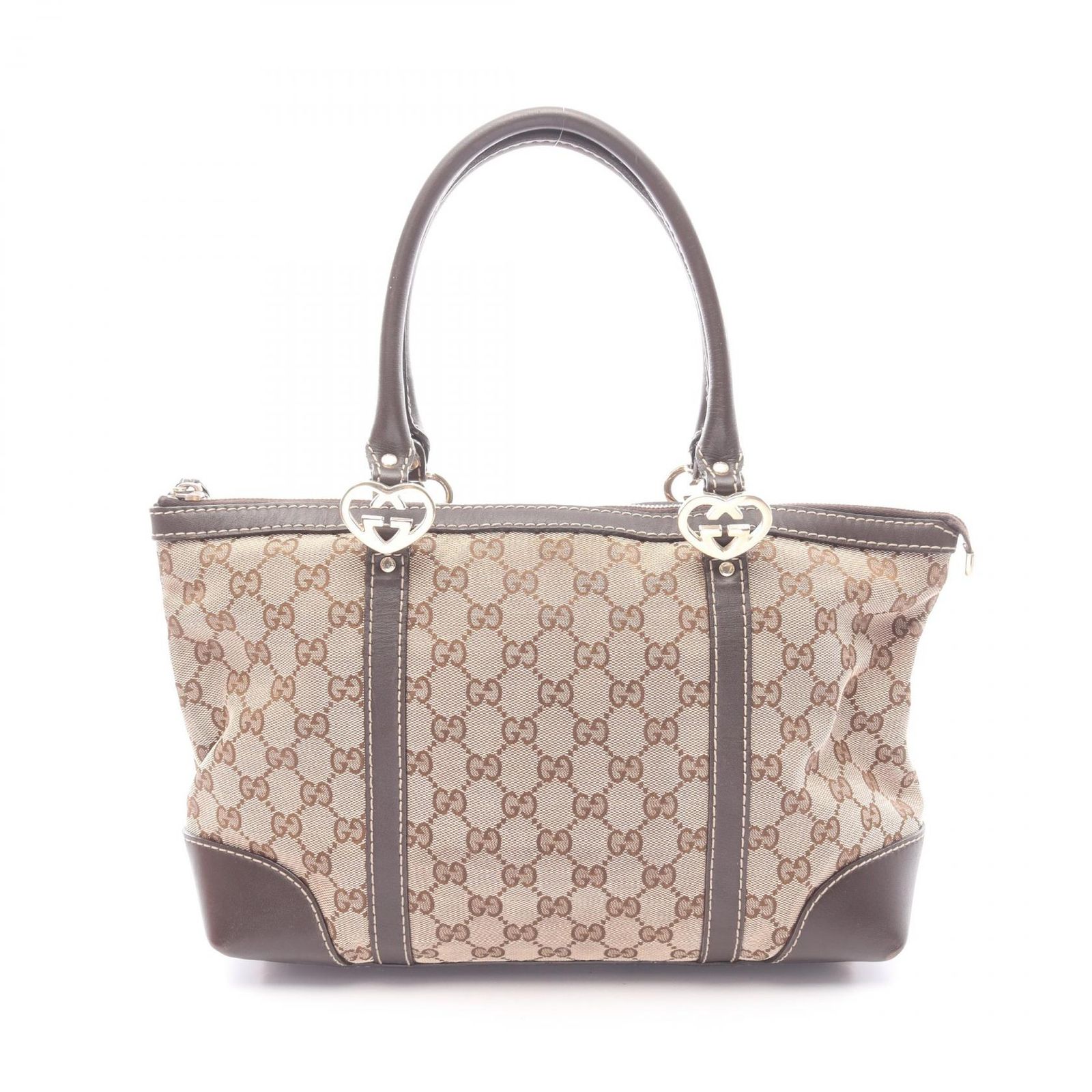 グッチ GUCCI トートバッグ ラブリー GGキャンバス 257069 ベージュ キャンバス レザー ラブリー トートバッグ レディース Used B