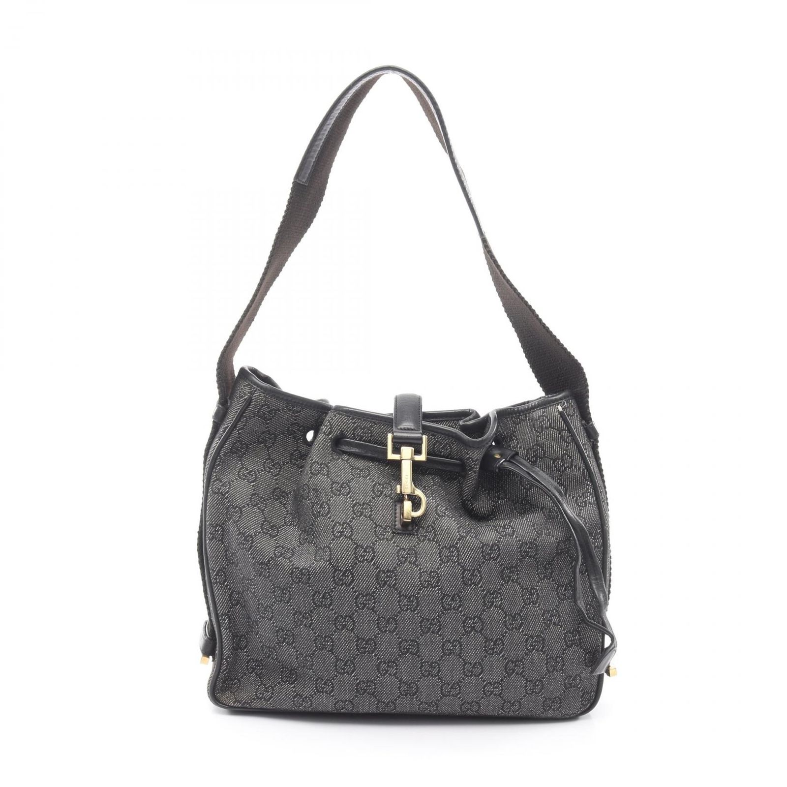 グッチ GUCCI ショルダーバッグ GG柄 92732 ブラック キャンバス レザー ショルダーバッグ レディース Used A