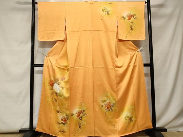 平和屋着物■極上　長羽織　単衣　更紗唐草文　暈し染め　反端付き　逸品　未使用　CZAA3223s5 平和屋着物○上質な小紋 総刺繍 花唐草丸文 金糸 正絹 逸品 CABA6208yc