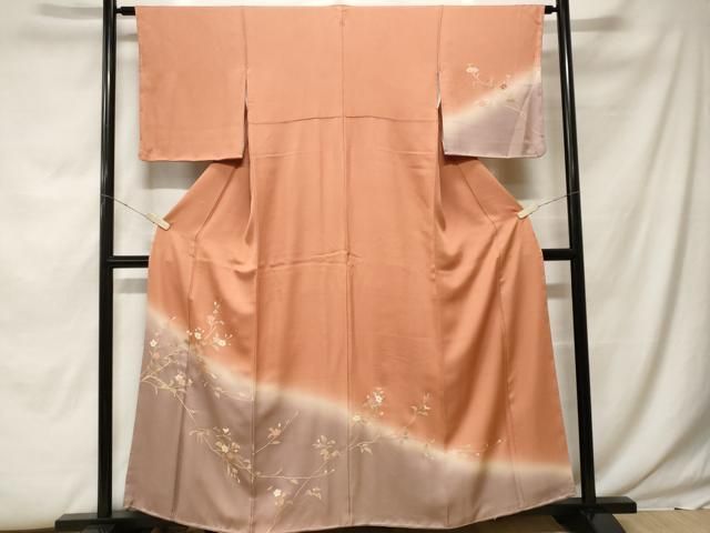 平和屋着物■訪問着　枝花文　暈し染め　金彩　正絹　逸品　未使用　CABF9831ev