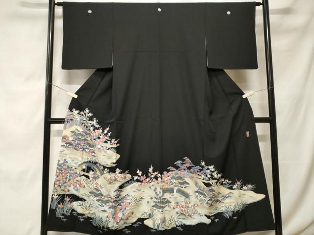 平和屋着物■豪華黒留袖　作家物　御所解文　暈し染め　正絹　逸品　CABF9839ev
