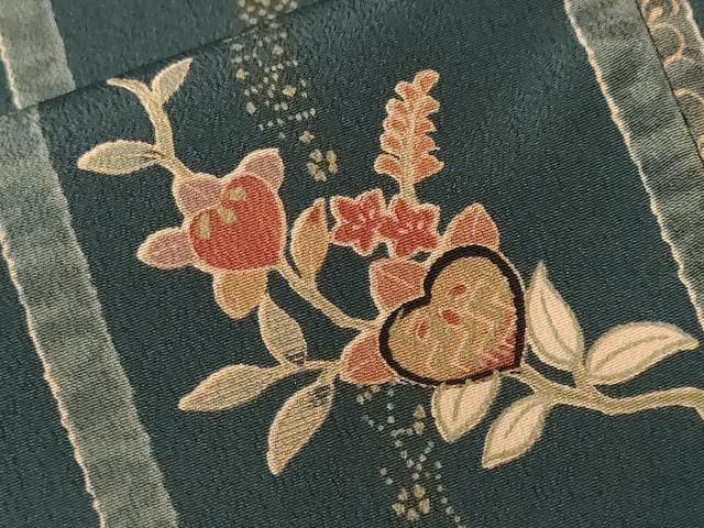 平和屋着物■小紋　竹枝花間道　金彩　洗える着物　CABF9841ev