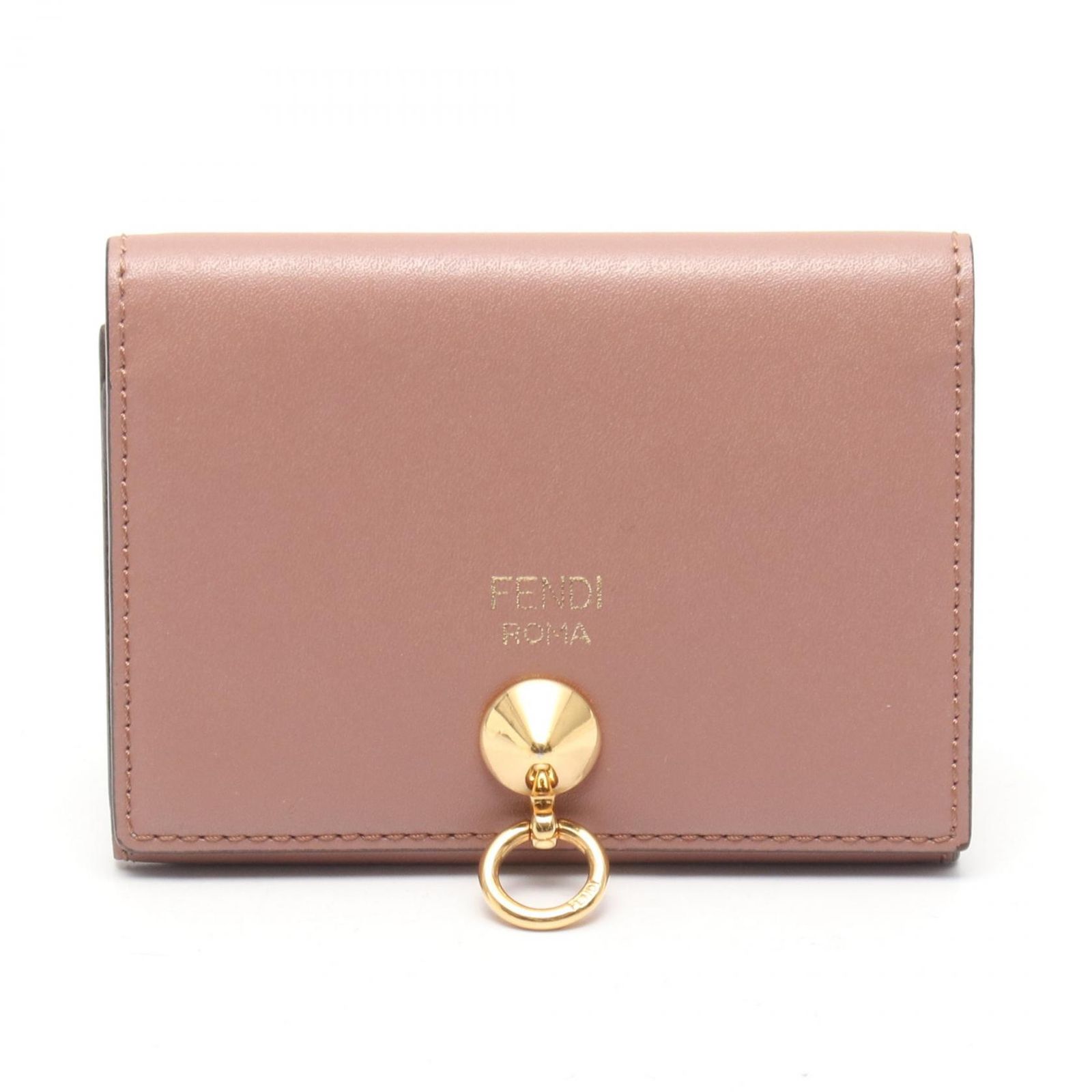 フェンディ FENDI カードケース バイザウェイ 8M0217 ピンクベージュ レザー バイザウェイ カードケース レディース Used B