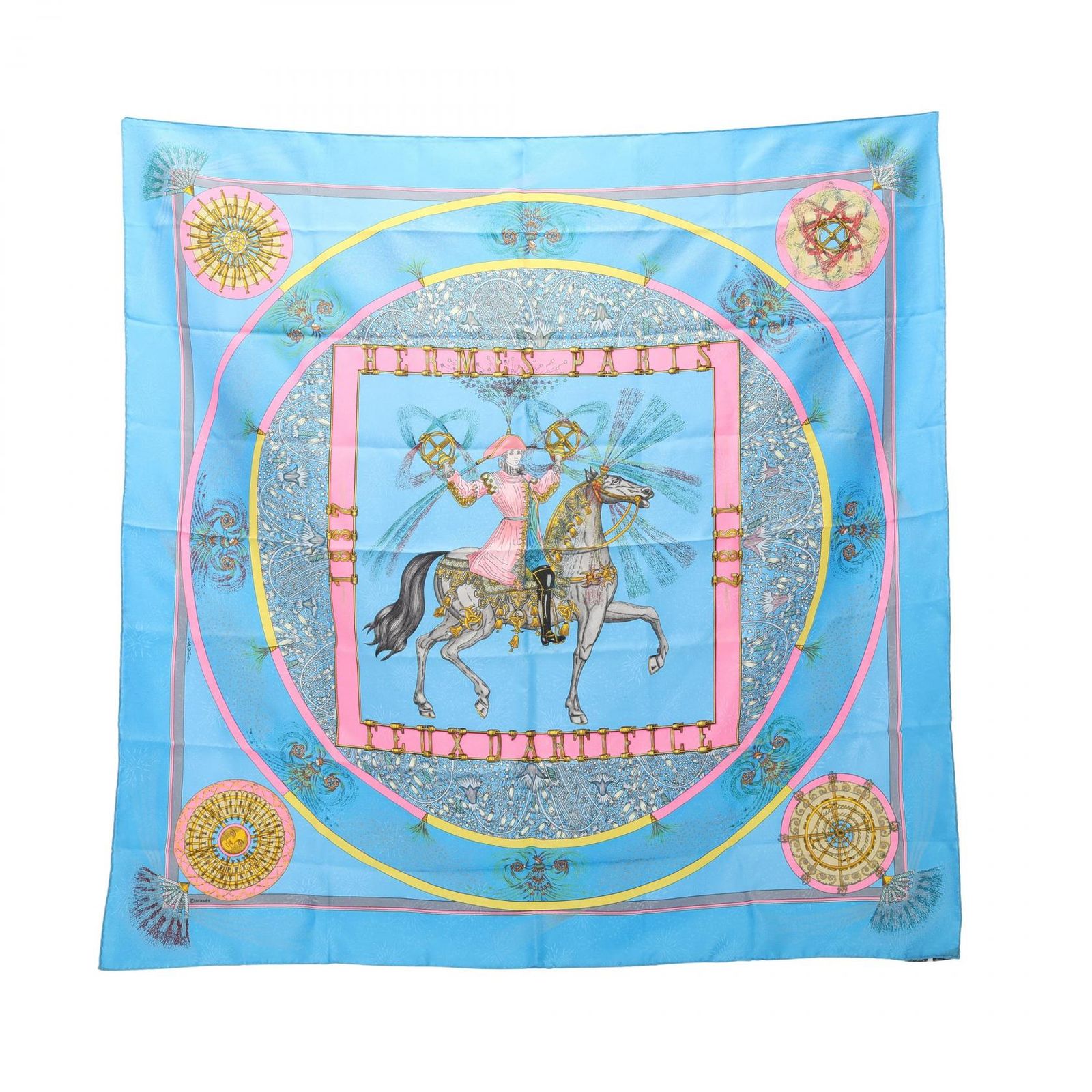エルメス HERMES スカーフ カレ90 FEUX D'ARTIFICE シルク カレ90 レディース Used A