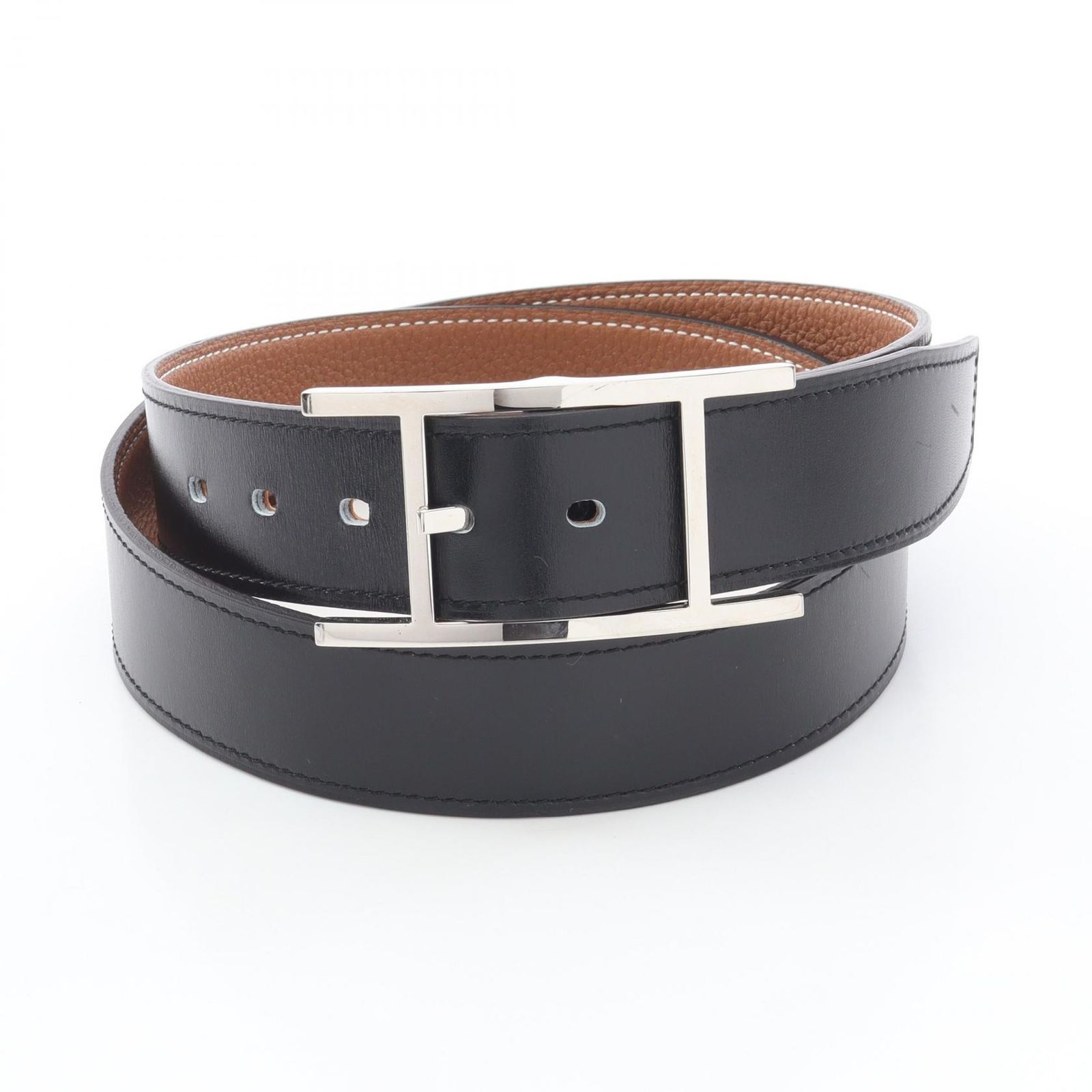 エルメス HERMES ベルト カンタンベルト 32 リバーシブル カーフ（牛革） レザー カンタンベルト 32 ユニセックス Used A