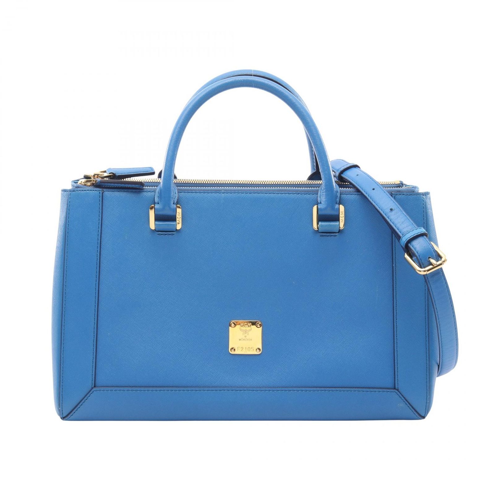 エム・シー・エム MCM ハンドバッグ 2WAY ブルー レザー ハンドバッグ 2WAY レディース Used B
