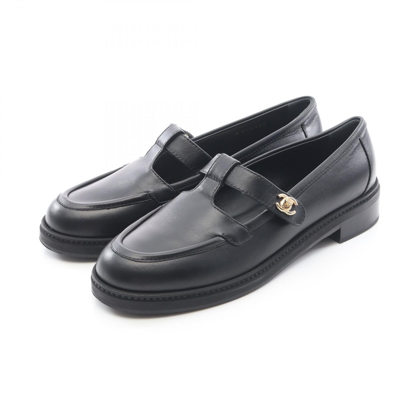 シャネル CHANEL ローファー ココマーク ターンロック G46799 ブラック レザー ローファー レディース Used A