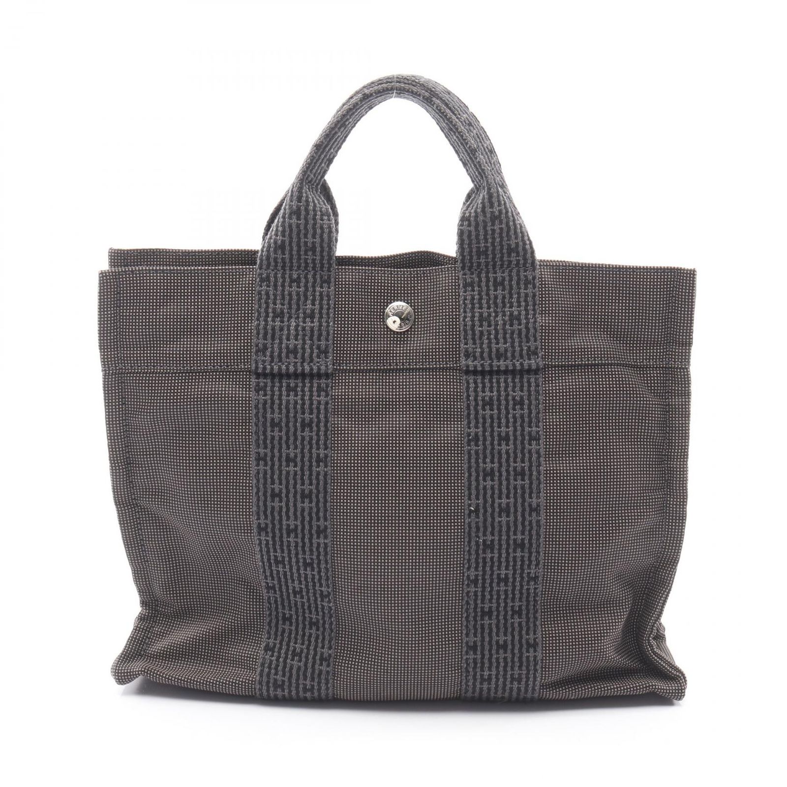 エルメス HERMES トートバッグ エールラインPM ダークグレー キャンバス エールライントートPM レディース Used A