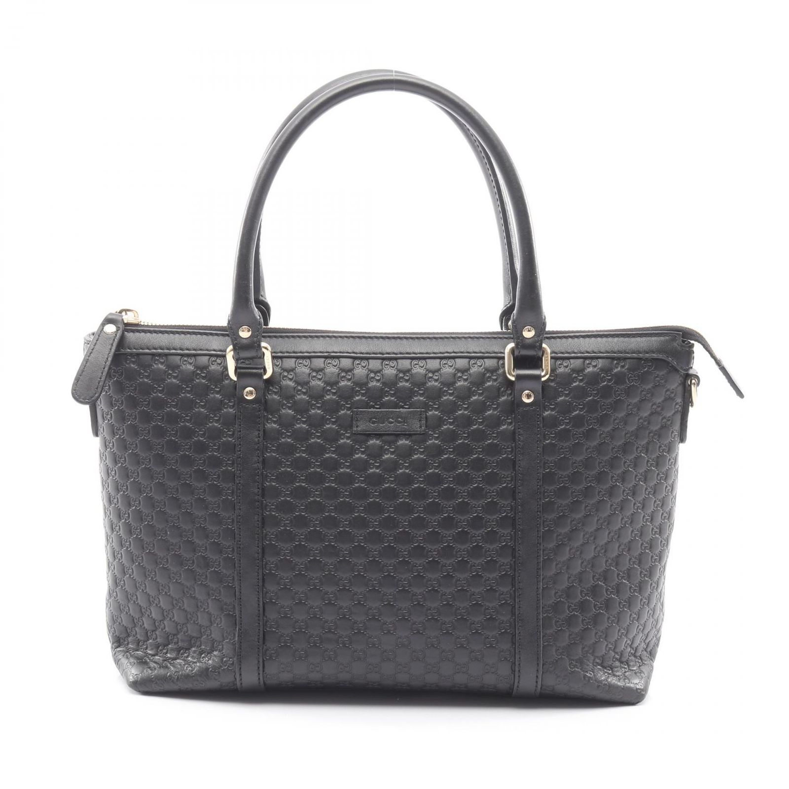 グッチ GUCCI ハンドバッグ インターロッキングG マイクログッチシマ 449656 ブラック レザー グッチシマ 2wayハンド レディース Used B