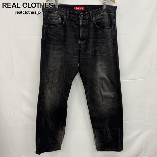 Supreme/シュプリーム【24SS】Distressed Loose Fit Selvedge Jean/ディストレスト ルーズ フィット セルビッジ デニム/ブラック/34