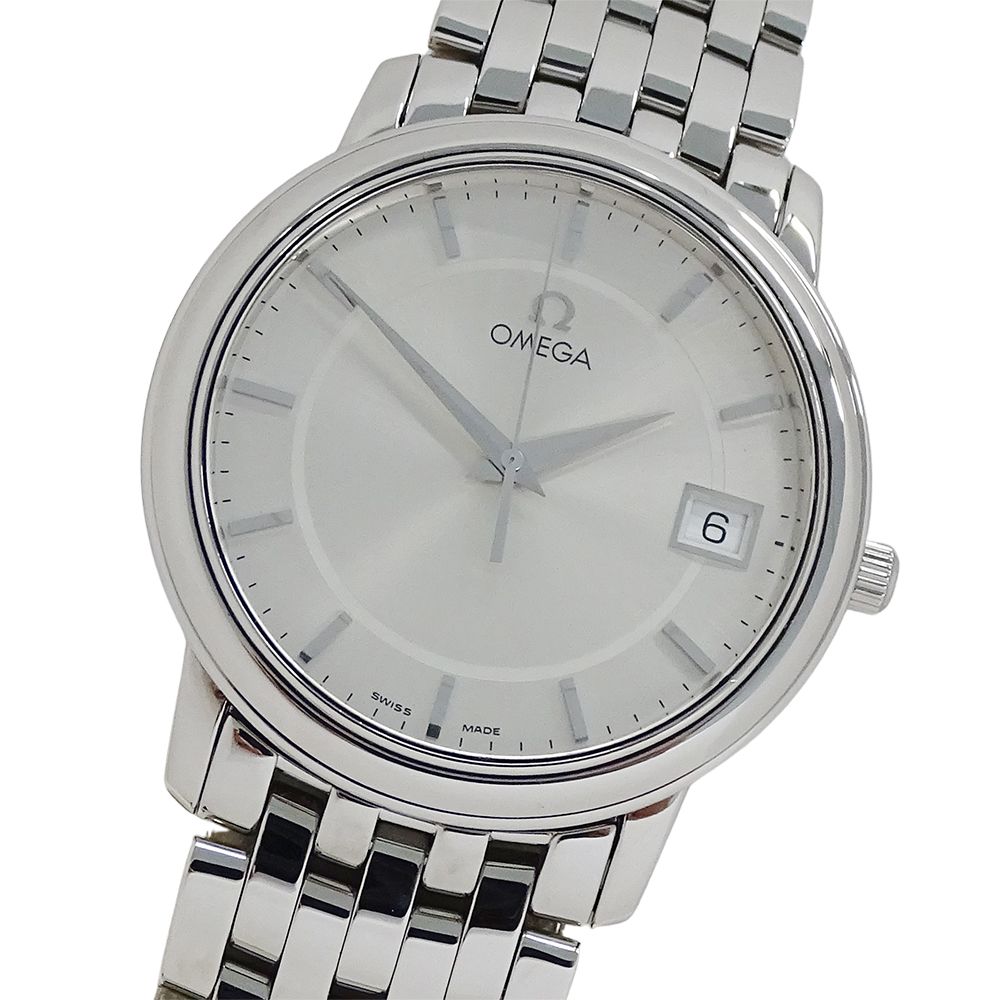 オメガ OMEGA デビル プレステージ 4510.31 時計 メンズ ブランド デイト クオーツ QZ ステンレス SS シルバー 磨き済み 【中古】